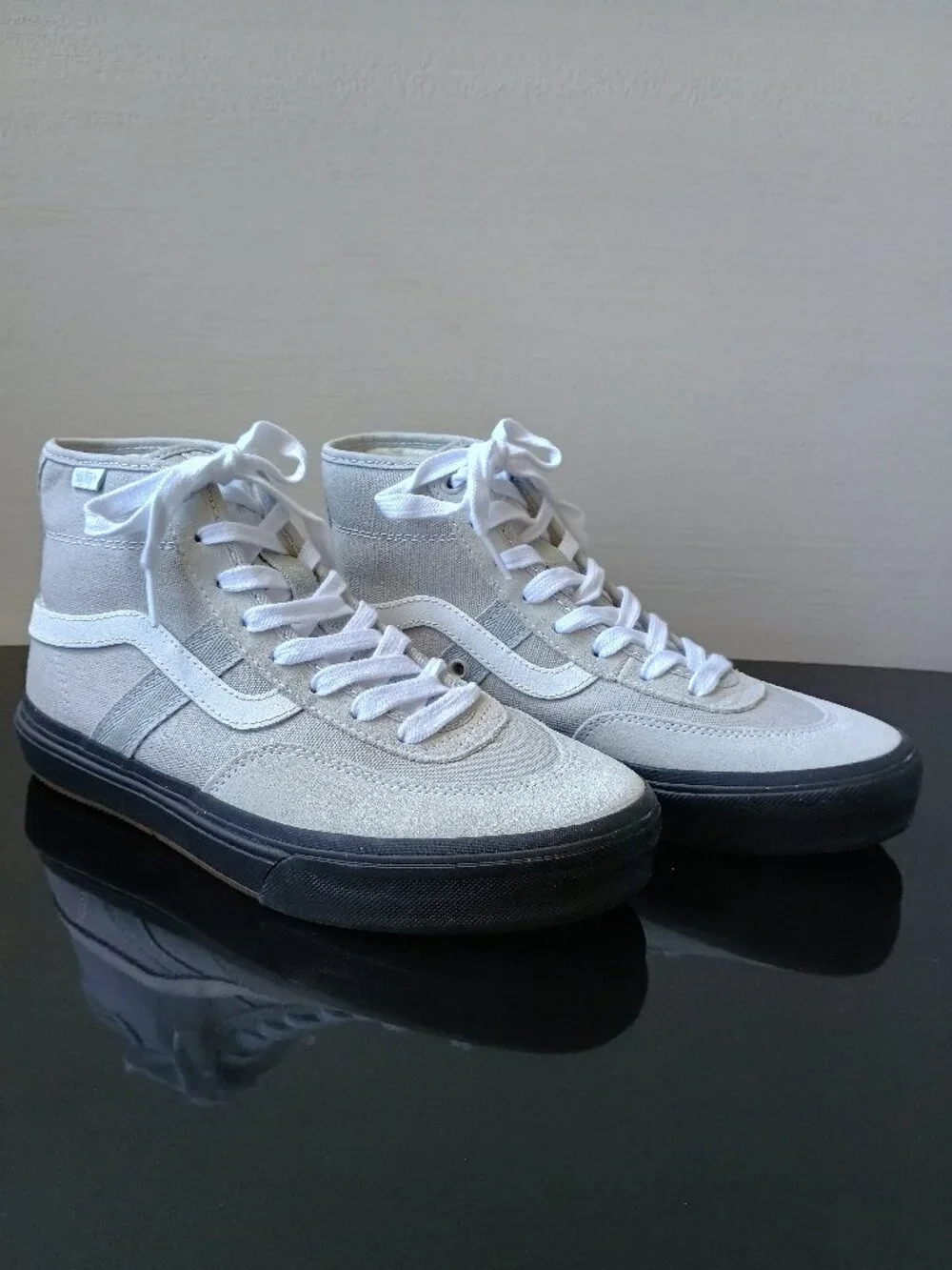 Vans Men's Crockett High Suede/Canvas in Styling Flexibility Light Gray/Black